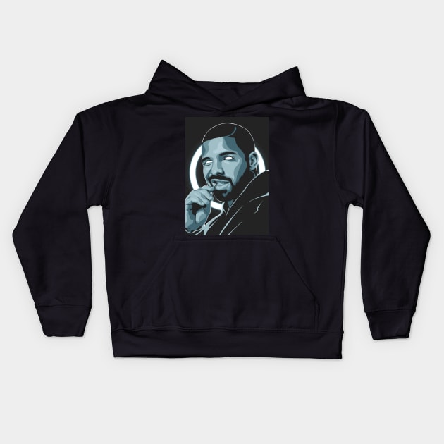 Drake Illustration Kids Hoodie by Heywids